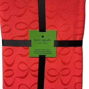 NWT - Kate Spade All Wrapped Up Bows Cranberry Red Tablecloth 60x120